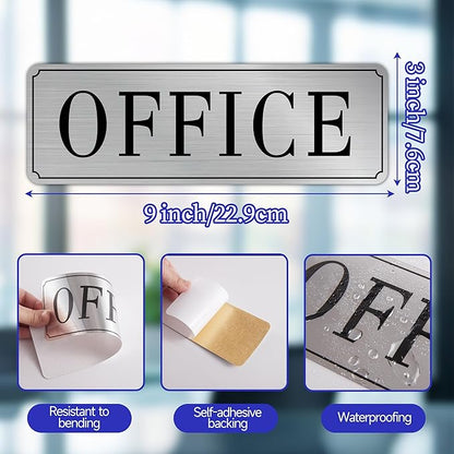 The Office Door Sign for Home and Business，Self-Adhesive Waterproof and - Image 2