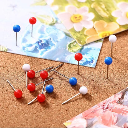 WILLBOND 500 Pack Map Push Pins Map Tacks Small Round Head Push Pins Thumb Tacks - Image 3