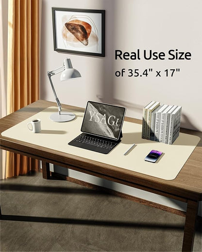 YSAGi Leather Desk Protector, Office Mat, Large Mouse Mat, Non-Slip PU Leather - Image 5