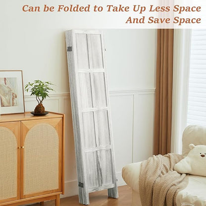 Leesinwing Wood Room Divider 6 Panel Folding Privacy Screen, Classic 5.6Ft - Image 2