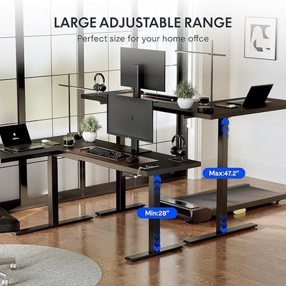 FLEXISPOT 63 inch L-Shaped Standing Desk, Electric Height Adjustable Desk - Image 9