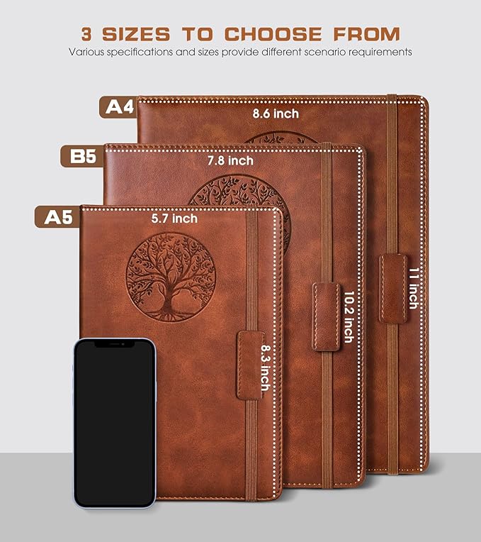 Biuwory Lined Journal Notebook for Women Men, 256 Pages A4 Large Hardcover - Image 2
