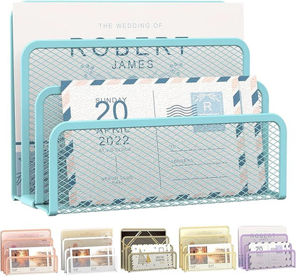 SUPEASY Mail Organizer for Desk, Mesh Metal Mail Holder Countertop by SUPEASY