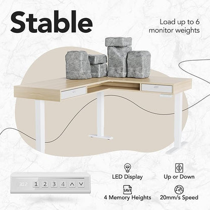 HUANUO Electric L Shaped Standing Desk, 63″ Height Adjustable Corner Standing - Image 8