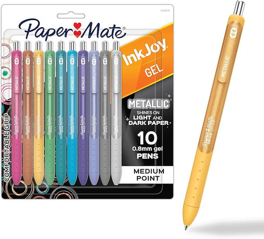 Paper Mate InkJoy Gel Pens, Retractable, Medium Point, Glittery Assorted Colors by PaperMate