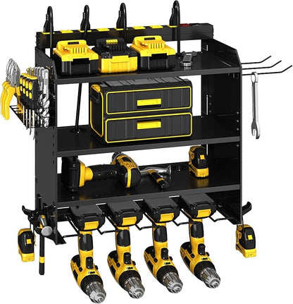 CFMASTER 4-Layer Wall-Mounted Power Tool Organizer Rack, Heavy Duty Adjustable by CFMASTER