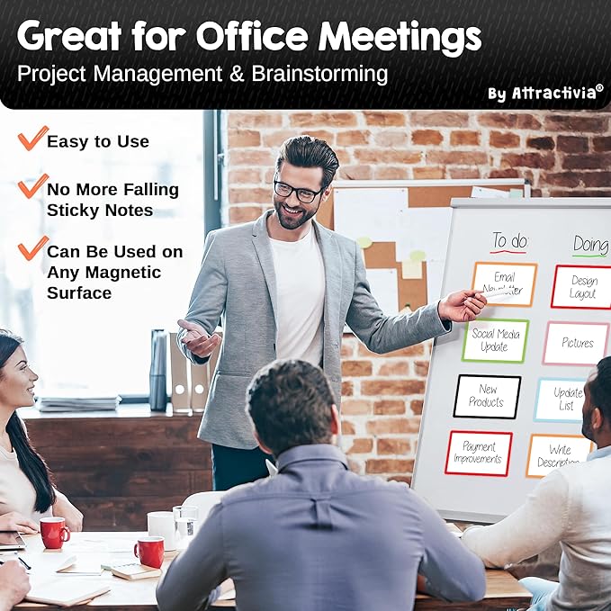 Attractivia Dry Erase Magnetic Labels 5.6 x 3.7 in, Color Borders, Large Dry - Image 5