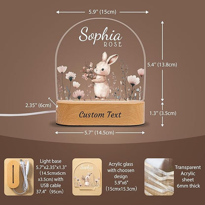 7GEEFT Personalized Baby Gifts for Kids, Custom Animal Acrylic Plaque Sign Name - Image 5
