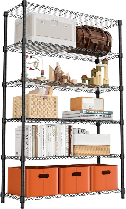 M MZG 6 Tiers Shelf 2100 lbs Steel Storage Shelving Utility Shelving Unit Steel by MEIGAOPLASTICANDMETALHKCOLIMITED