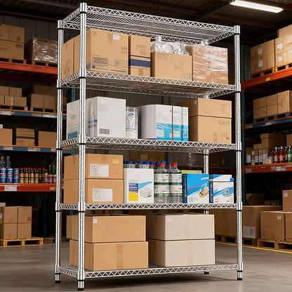M MZG 5 Tiers Shelf Metal Storage Shelves 3300 lbs Steel Storage Shelving - Image 5