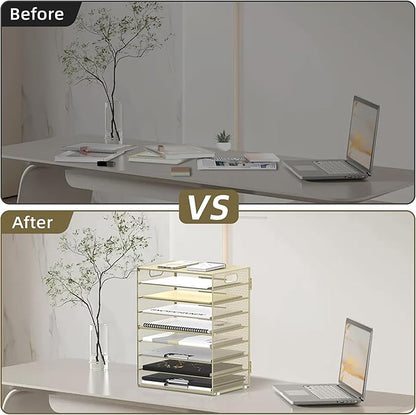 DALTACK 9-Tier Paper Letter Tray Desk Organizer - Image 6