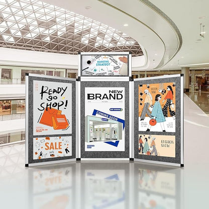 Nisorpa 3+1 Panel Trade Show Presentation Board 70.8 x 35.4 in Desktop Tri Fold - Image 9