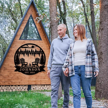 Custom Campfire Metal Name Sign, Campsite Custom Metal Family Name Sign - Image 5