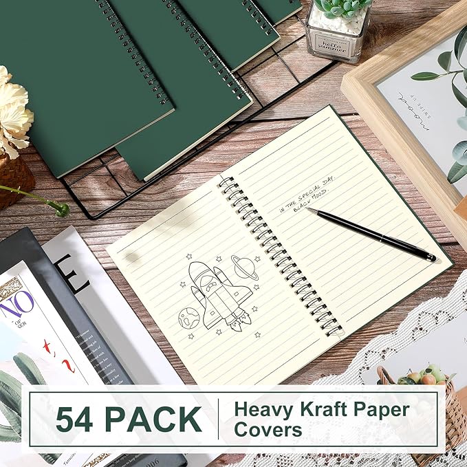 Yahenda 54 Pcs Spiral Notebook Bulk A5 Journal Lined 8.3'' x 5.5'' Writing - Image 3