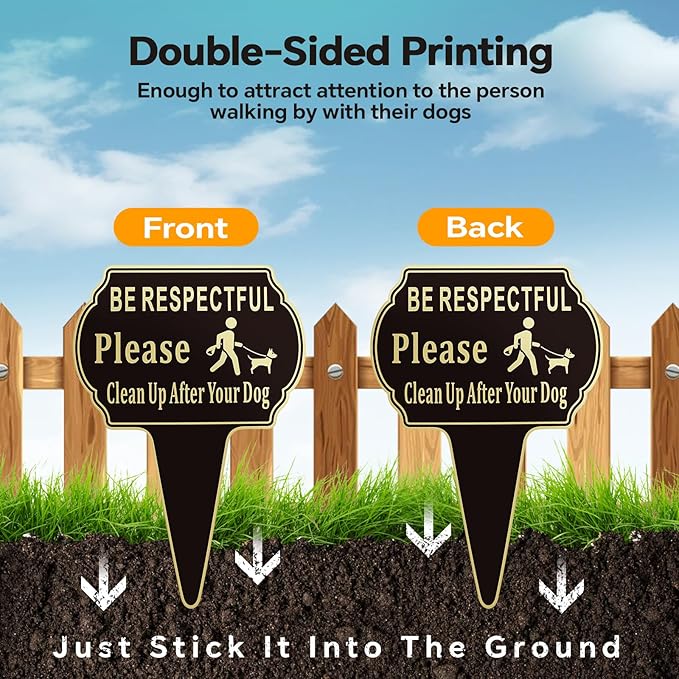 13.6"x9.6" Clean Up after Your Dog Signs Pick Up After Your dog sign - Image 4