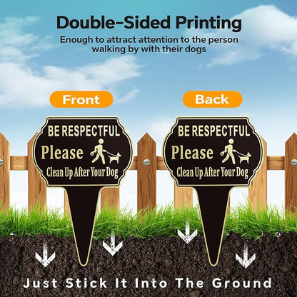 2 Pack Clean Up after Your Dog Signs Pick Up After Your dog sign 13.6"x9.6" - Image 6