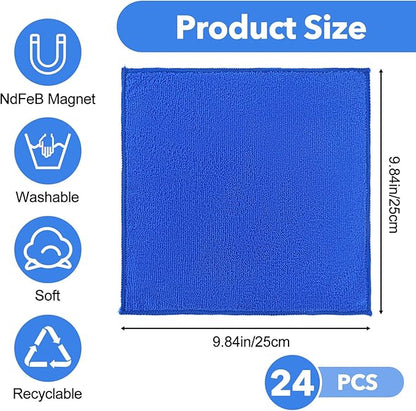 Kifmurase 24Pcs Magnetic Microfiber Cleaning Cloth, Microfiber Dry Erase Erasers - Image 2