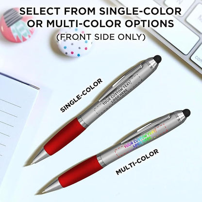 DISCOUNT PROMOS Custom Stylus Ballpoint Pens Set of 10, Personalized Bulk Pack - Image 6