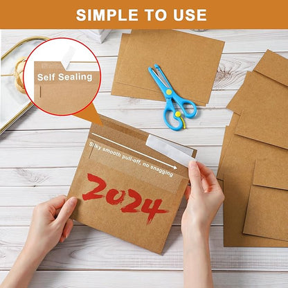 Silunkia Brown Blank Greeting Cards and Envelopes 5 x 7 Heavyweight Flat - Image 5