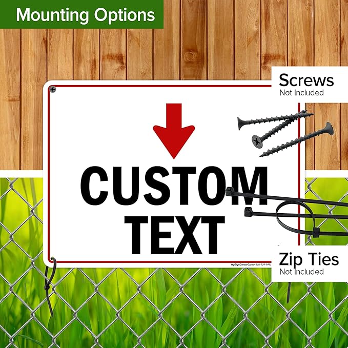 Custom Arrow Directional Sign, Down Arrow, 10x14 Inches, Rust Free .040 Aluminum - Image 5