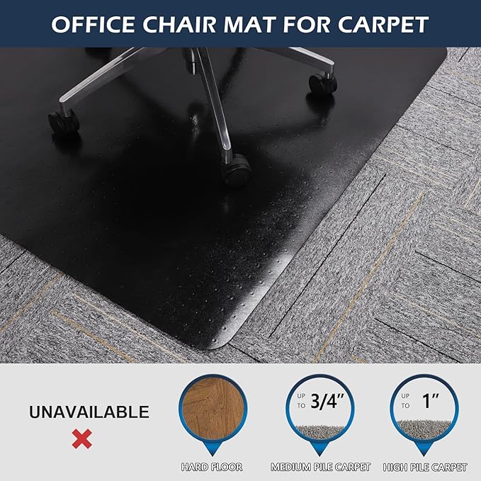 SALLOUS Chair Mat for Carpeted Floors, Vinyl Floor Mat - Image 4