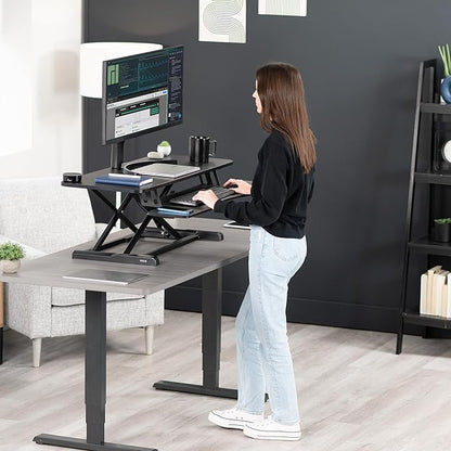 VIVO 42 inch Desk Converter, K Series, Height Adjustable Sit to Stand Riser - Image 9