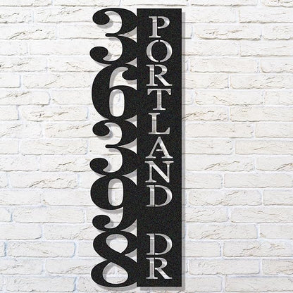 Custom Metal House Number Sign, Personalized House Number Sign, Vertical by HYTSIGN