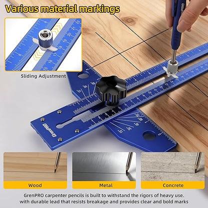 GRENPRO Woodworking Scriber Marking Line Ruler - Image 4