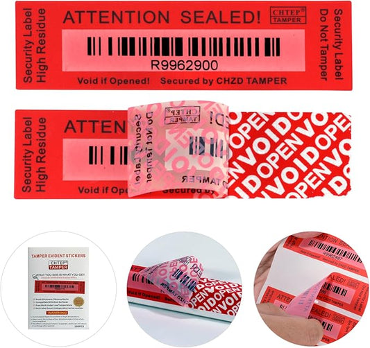ChtepTamper 100 Pieces Total Transfer Tamper-Evident Stickers Security Labels by ChtepTamper