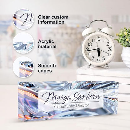 Personalized Name Plate for Desk, Custom Desk Name Plate, Acrylic Name Plate - Image 3