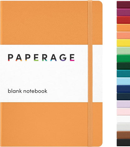 PAPERAGE Blank Journal Notebook, 160 Pages, Medium 5.6 in x 8 in by PAPERAGE