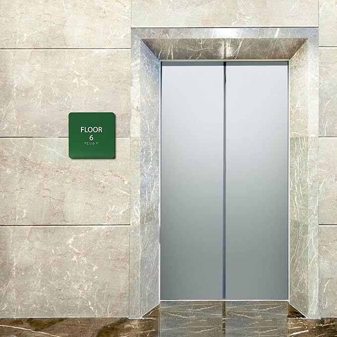 Black ADA Floor 6 Sign with Braille – Made from Durable Acrylic and Ready to - Image 5