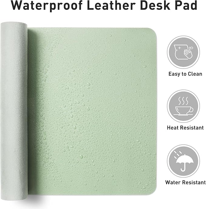 Aothia Faux Leather Desk Mat – Large Mouse Pad, Non-Slip PU Leather Blotter - Image 7