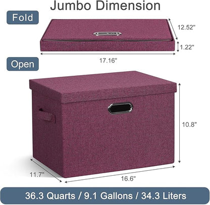 Graciadeco Large 17" 36 Quart Collapsible Stackable Storage Bins - Image 2