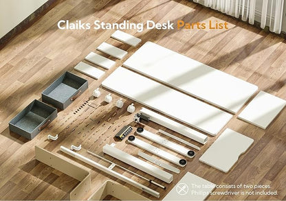 Claiks Standing Desk with Drawers, Stand Up Electric Standing Desk Adjustable - Image 7