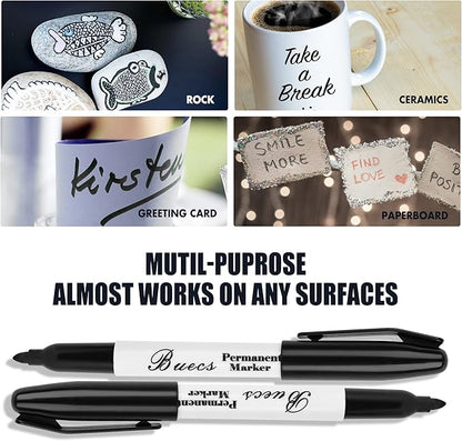 Buecs Permanent Markers, Fine Point, Waterproof & Smear Proof Markers, Quick - Image 6