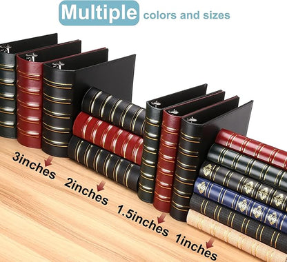 LETVPVOW Vintage Hardback 3 Ring Binder 3 Inch, Professional Leather Binder 3 - Image 4