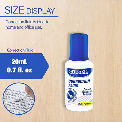 BAZIC Products Correction Fluid, Soft Bristle Brush Applicator, Instant - Image 2