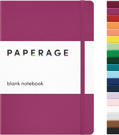PAPERAGE Blank Journal Notebook, 160 Pages, Medium 5.6 in x 8 in by PAPERAGE