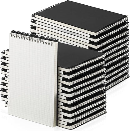 Engrowtic 48 Pack Graph Paper Spiral Notepad A5 Top Wirebound Notepad Grid by Engrowtic