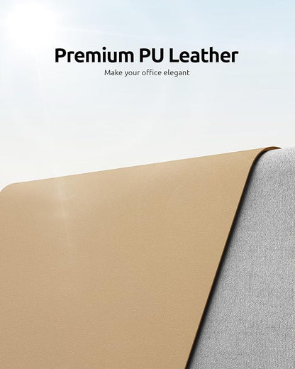 YSAGi Leather Desk Protector, Office Mat, Large Mouse Mat, Non-Slip PU Leather - Image 2