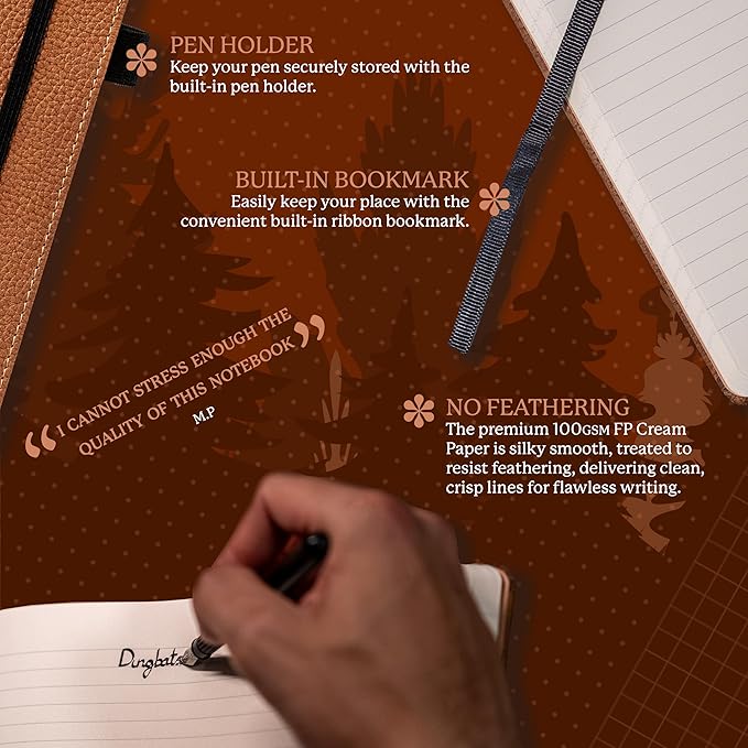 Dingbats* - Wildlife Squared Extra Large A4 Notebook - PU Leather Hardcover - Image 3