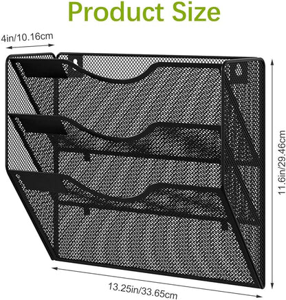 EasyPAG 3 Pocket Mesh Wall File Organizer, Hanging Paper Folder Holder - Image 7