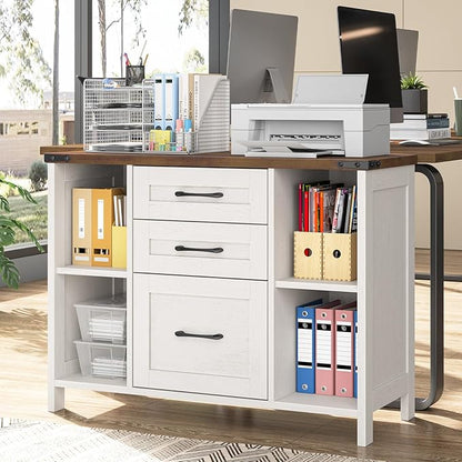 Vabches File Cabinet with 3 Drawers, Farmhouse Lateral File Cabinet Fits Files - Image 3