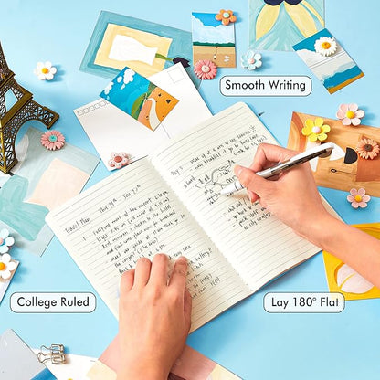8 Pack Soft Cover Journal Bulk, Feela Notebooks College Ruled - Image 3