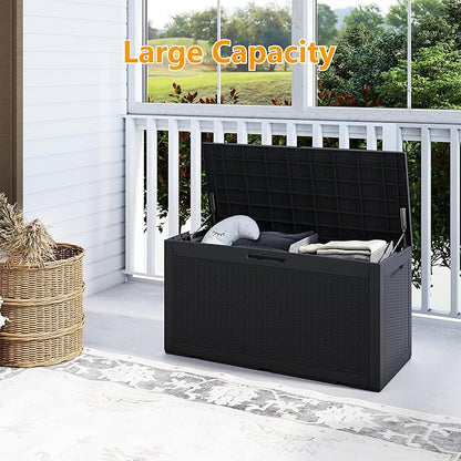 Yardgrace 100 Gallon Outdoor Storage Box Waterproof, Resin Deck Boxes - Image 4