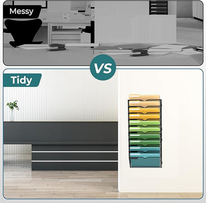 SUPEASY Wall File Organizer Mesh Office Mail Holder, Hanging Wall Organizer - Image 5