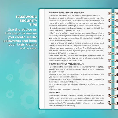 Clever Fox Password Book Spiral – Internet Address & Password Organizer - Image 5