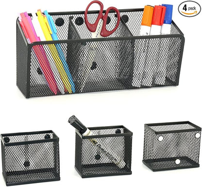 Neudeco Magnetic Pencil Holder, Locker Shelf Organizer, Metal Storage Basket by Neudeco
