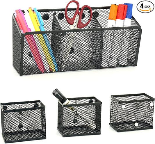 Neudeco Magnetic Pencil Holder, Locker Shelf Organizer, Metal Storage Basket by Neudeco